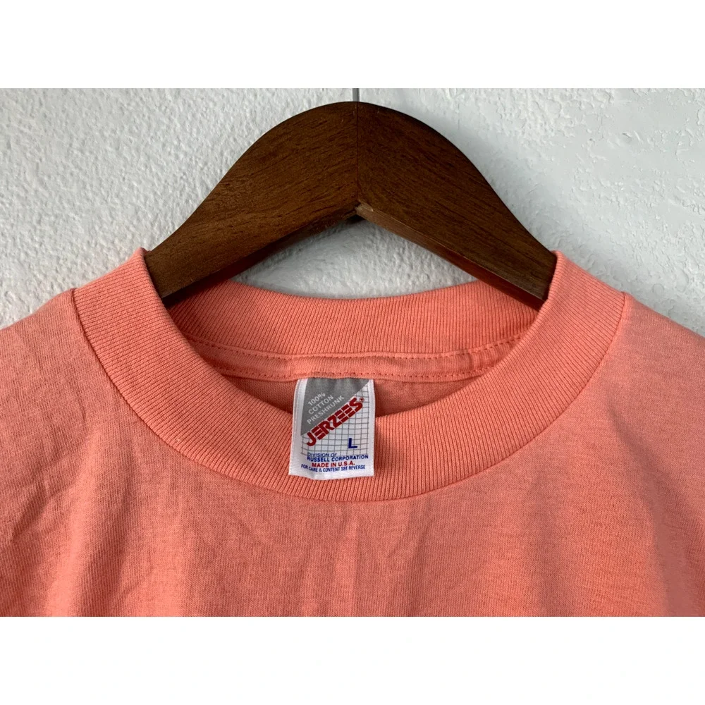 Vintage Smoky Mountains Shirt Pink Gatlinburg Jerzees Teddy Bear T-Shirt VTG L
